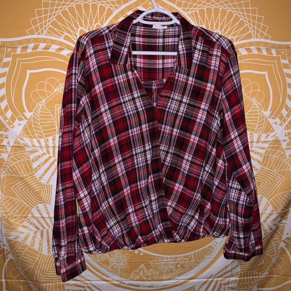 gap flannel blouse thing